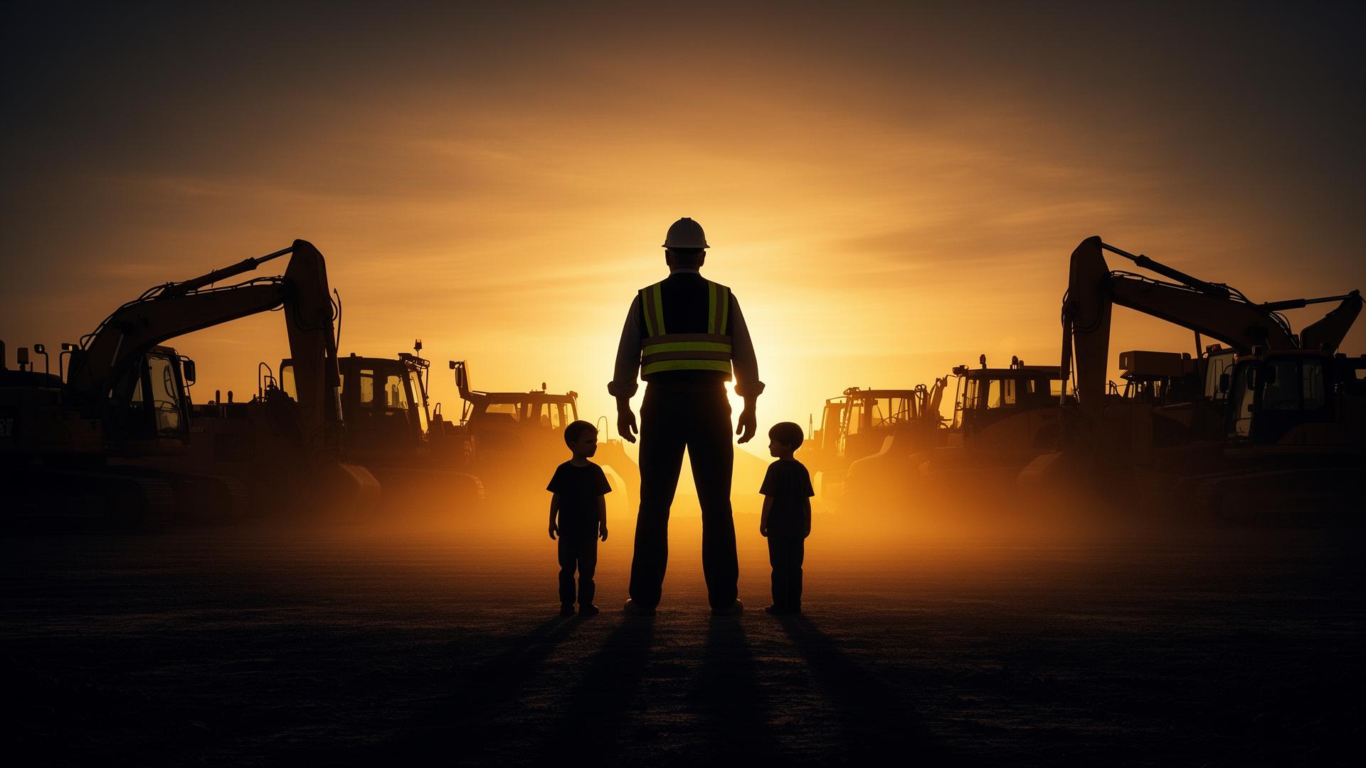 Coleman family on a job site